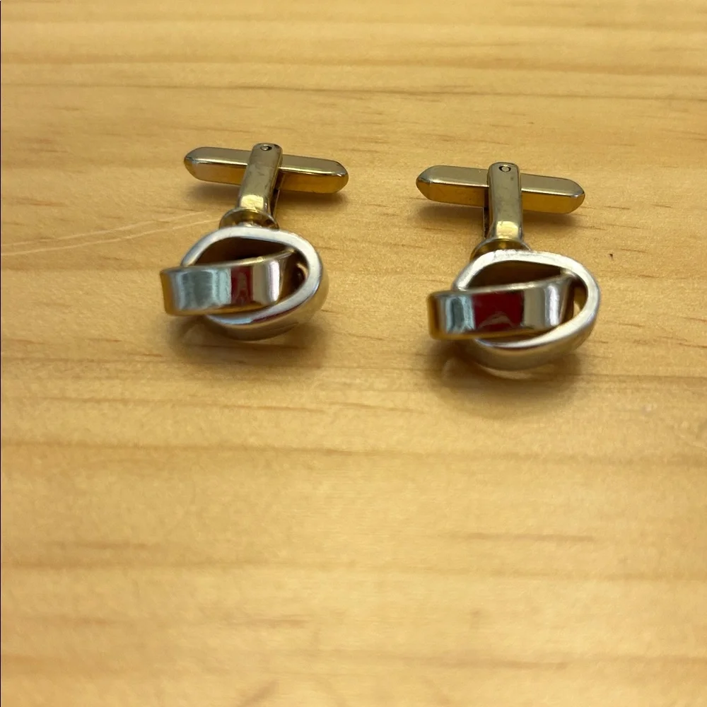 Vintage Silvertone and Goldtone Knot Cuff Links